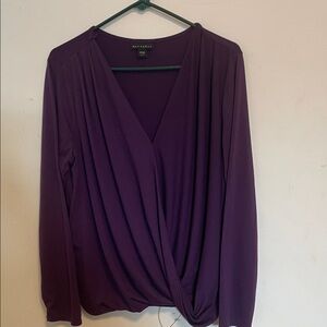 Metaphor Elegant Purple V-Neck Blouse